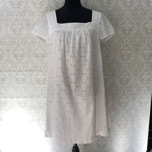 Ann Taylor Loft White Eyelet Size 8 Dress